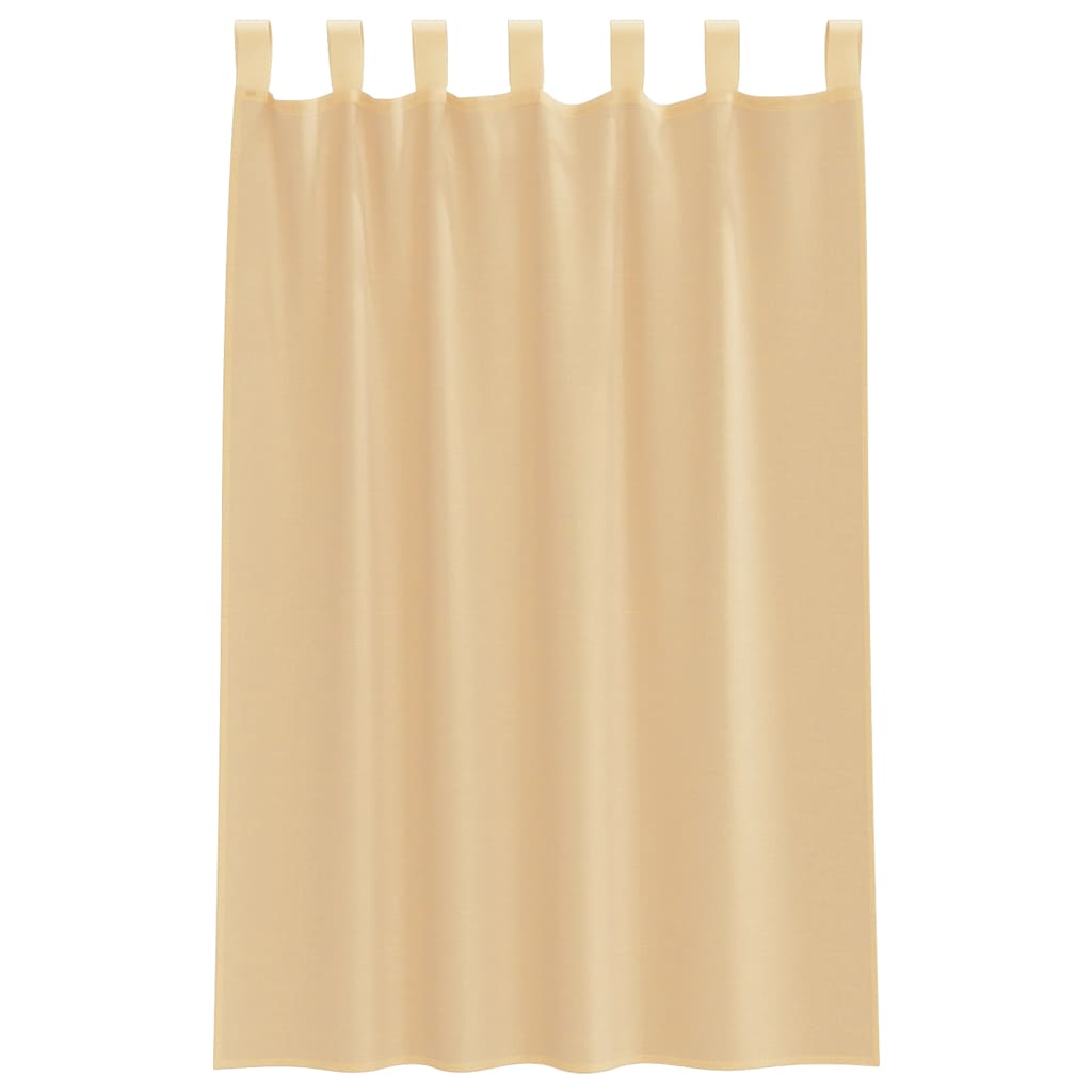vidaXL Κουρτίνες Voile με βρόχους 2 τεμάχια Άμμος 140x175 cm