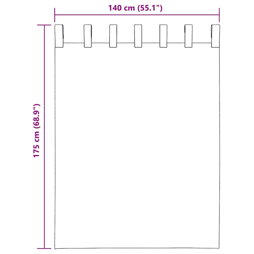 vidaXL Κουρτίνες Voile με βρόχους 2 τεμάχια Άμμος 140x175 cm