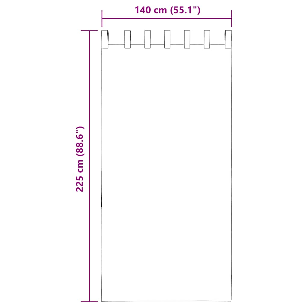 vidaXL Κουρτίνες Voile με βρόχους 2 τεμάχια Άμμος 140x225 cm