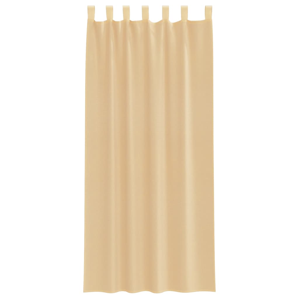 vidaXL Κουρτίνες Voile με βρόχους 2 τεμάχια Άμμος 140x245 cm