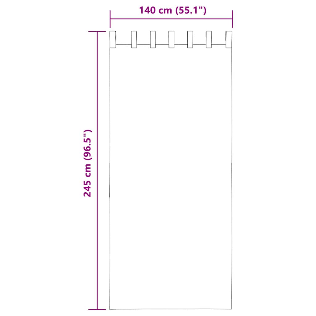 vidaXL Κουρτίνες Voile με βρόχους 2 τεμάχια Άμμος 140x245 cm