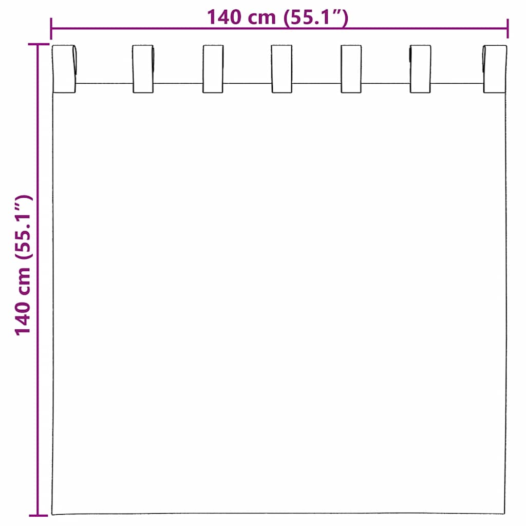 vidaXL Κουρτίνες Voile με βρόχους 2 τεμάχια Τερακότα 140x140 cm