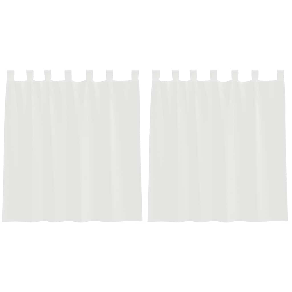 vidaXL Κουρτίνες Voile με βρόχους 2 τεμάχια Λευκό 140x140 cm