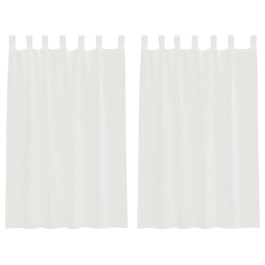 vidaXL Κουρτίνες Voile με βρόχους 2 τεμάχια Λευκό 140x175 cm