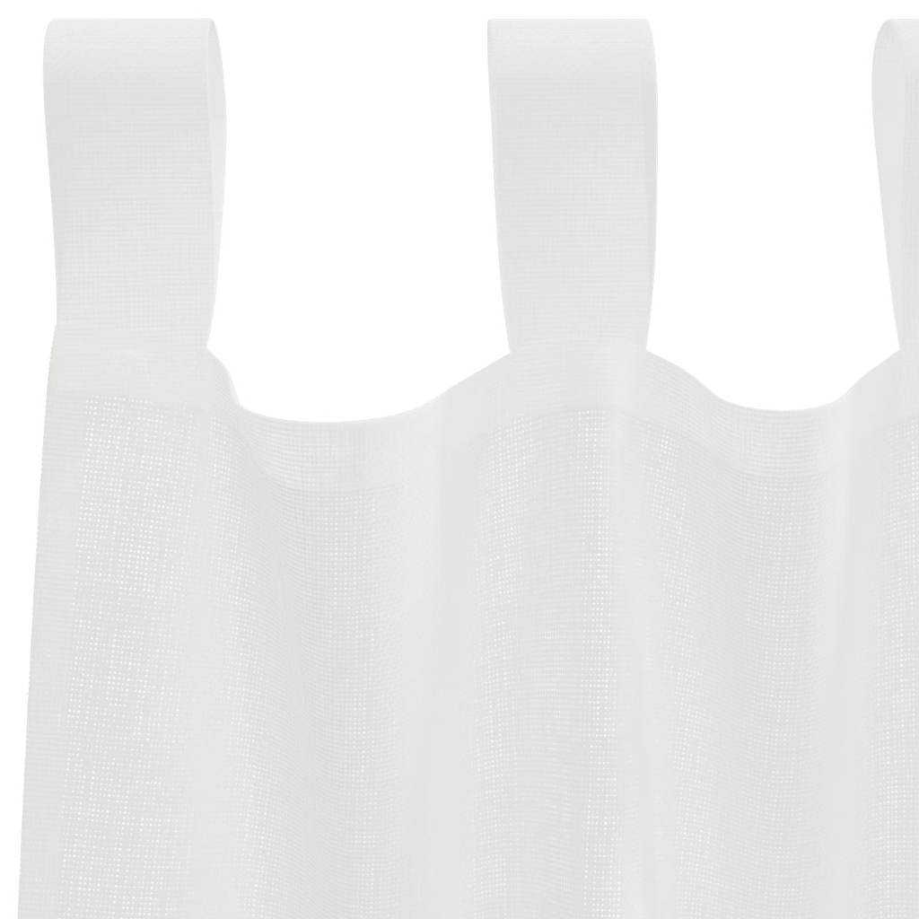 vidaXL Κουρτίνες Voile με βρόχους 2 τεμάχια Λευκό 140x175 cm