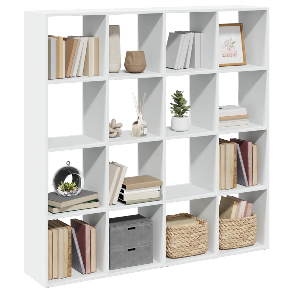 vidaXL Βιβλιοθήκη Λευκή 137,5x29x137,5 εκ. από Επεξεργασμένο Ξύλο
