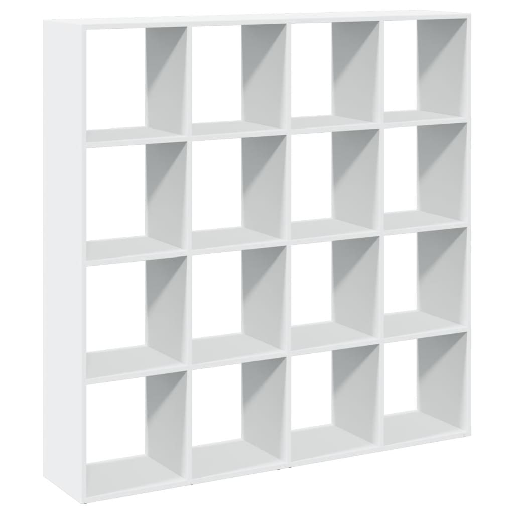 vidaXL Βιβλιοθήκη Λευκή 137,5x29x137,5 εκ. από Επεξεργασμένο Ξύλο