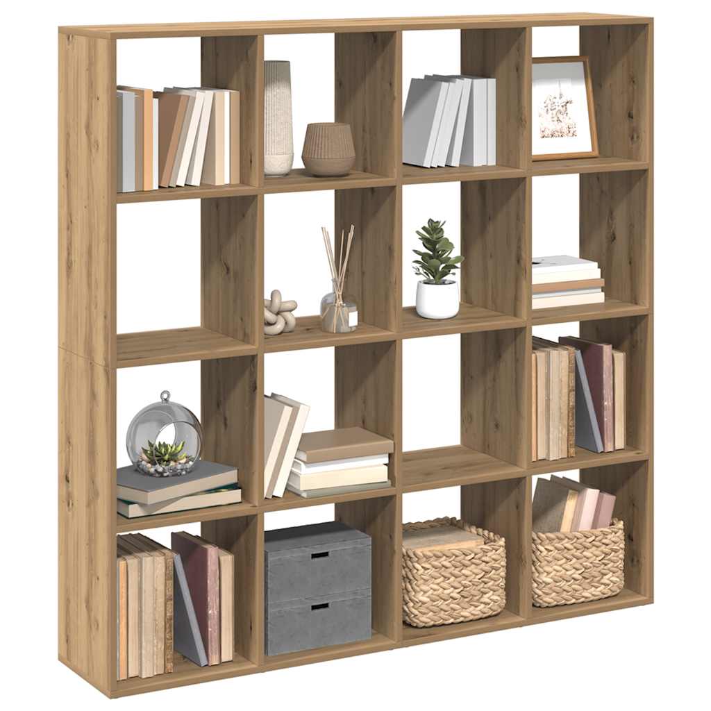 vidaXL Βιβλιοθήκη Αρτισιανή Δρυς 137,5x29x137,5 εκ. Επεξεργασμένο Ξύλο