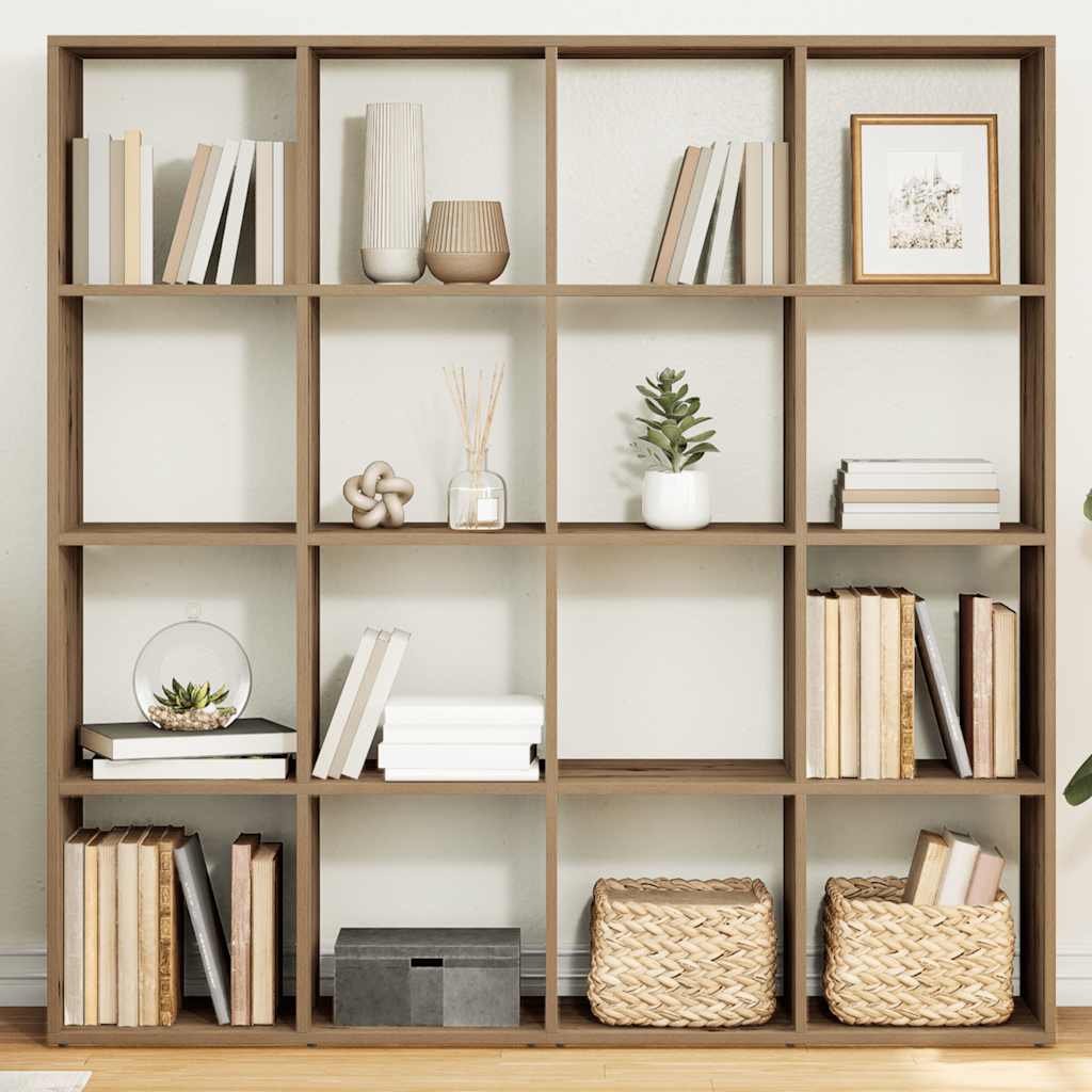 vidaXL Βιβλιοθήκη Αρτισιανή Δρυς 137,5x29x137,5 εκ. Επεξεργασμένο Ξύλο