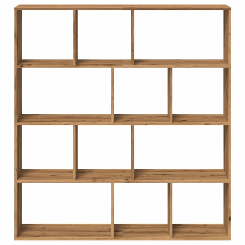 vidaXL Βιβλιοθήκη Αρτισιανή Δρυς 132x29x141,5 εκ. Επεξεργασμένο Ξύλο