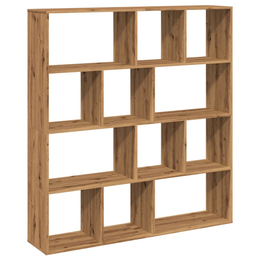 vidaXL Βιβλιοθήκη Αρτισιανή Δρυς 132x29x141,5 εκ. Επεξεργασμένο Ξύλο