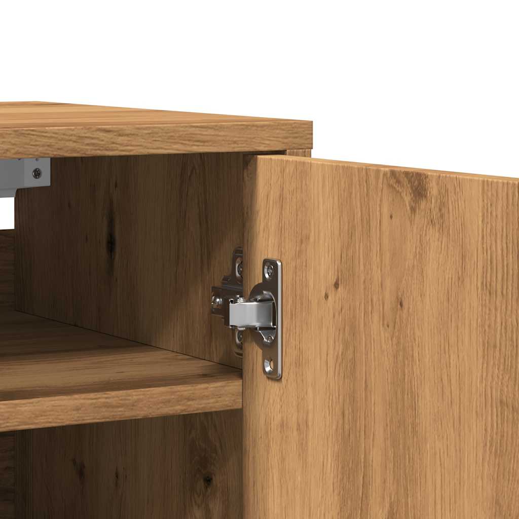 vidaXL Παπουτσοθήκη Τεχνίτης Δρυς 32x35x70 εκ. από Επεξεργασμένο Ξύλο