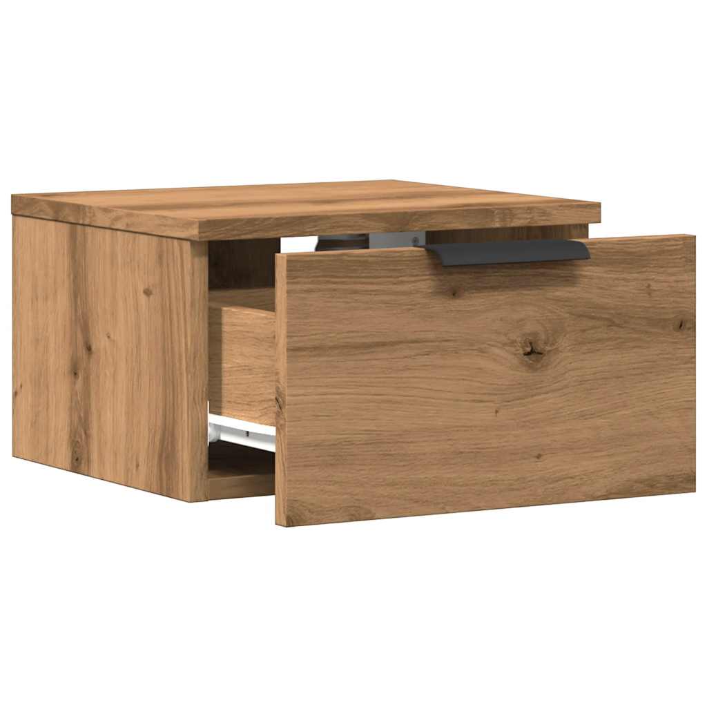 vidaXL Κομοδίνο Επιτοίχιο Αρτισιανή Δρυς 34x30x20 εκ