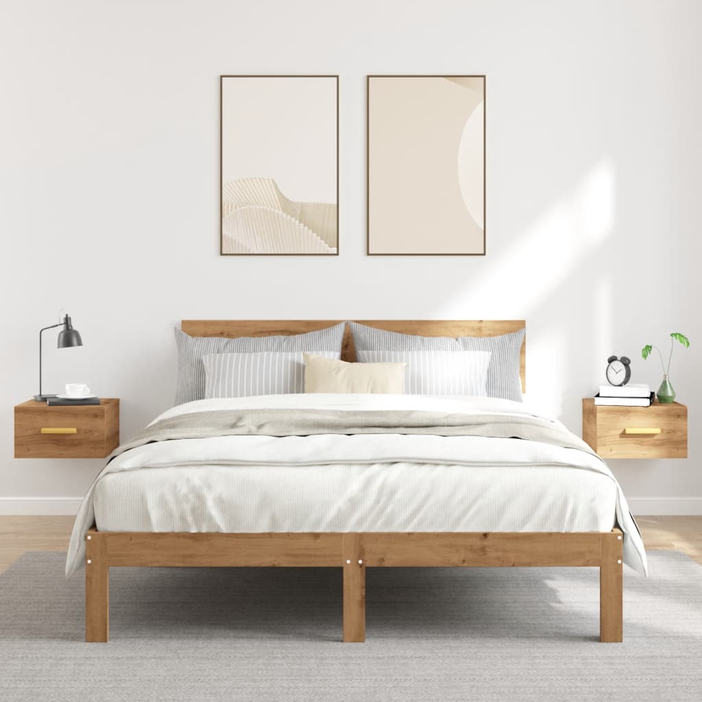 vidaXL Κομοδίνα Επιτοίχια 2 τεμ. Αρτισιανή Δρυς 35 x 35 x 20 εκ.