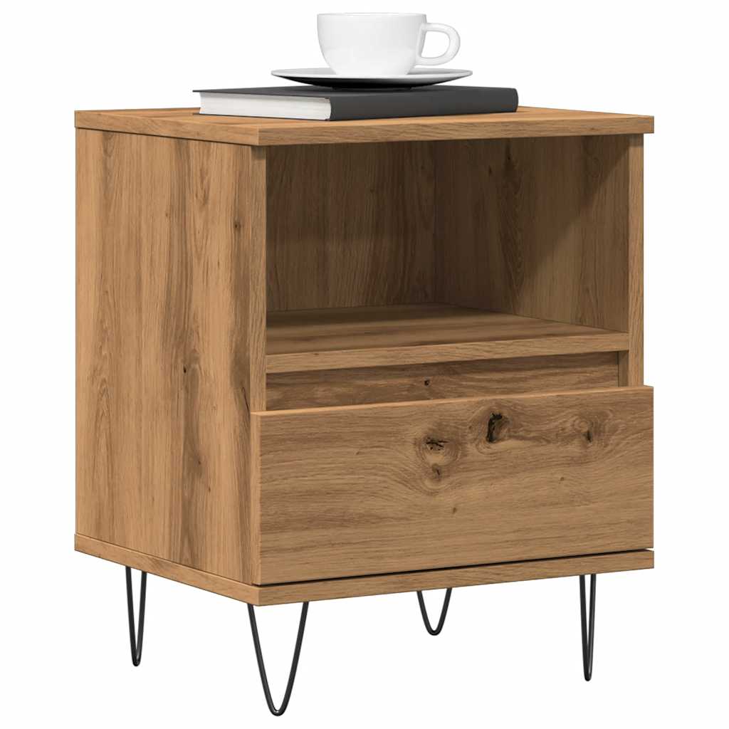 vidaXL Κομοδίνο τεχνίτης Δρυς 40x35x50 εκ. από Επεξεργασμένο Ξύλο