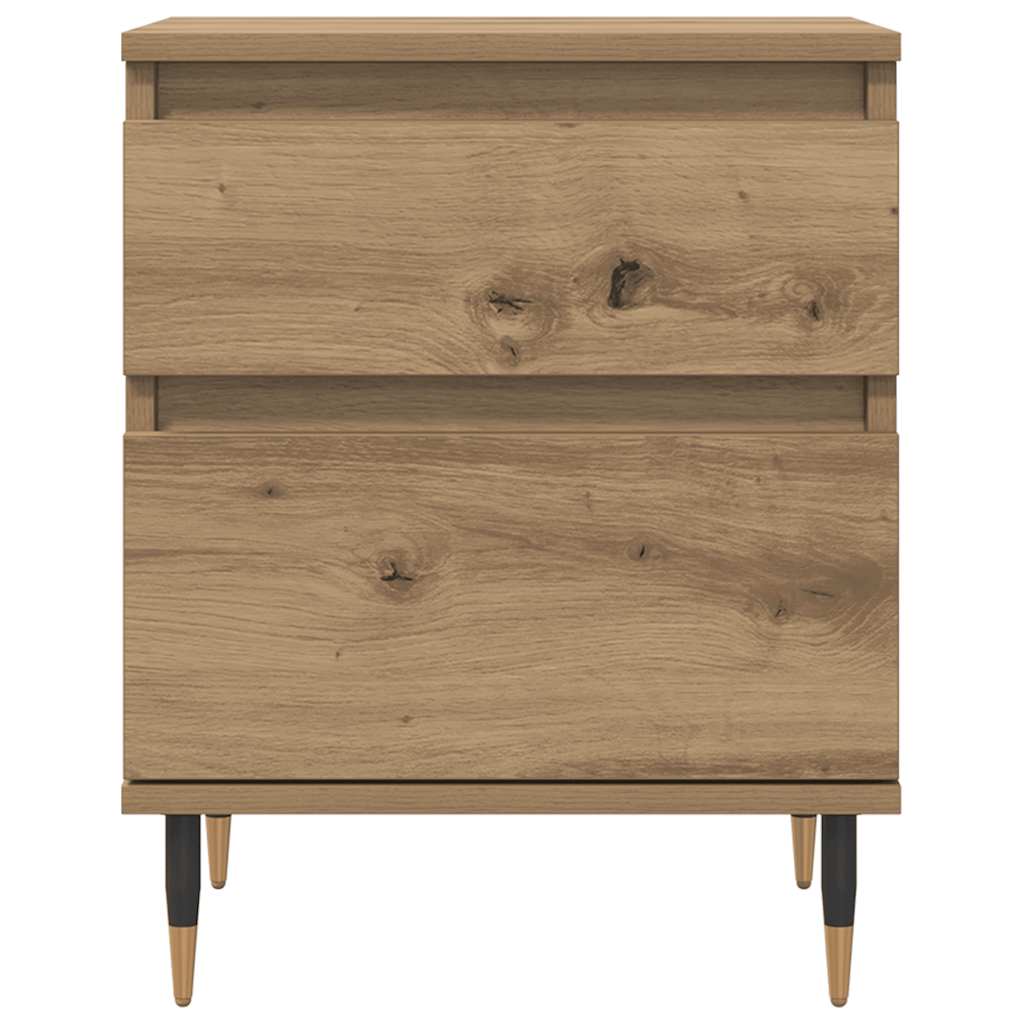 vidaXL Κομοδίνα 2 τεμ. τεχνίτης Δρυς 40 x 35 x 50 εκ. από Επεξεργ Ξύλο