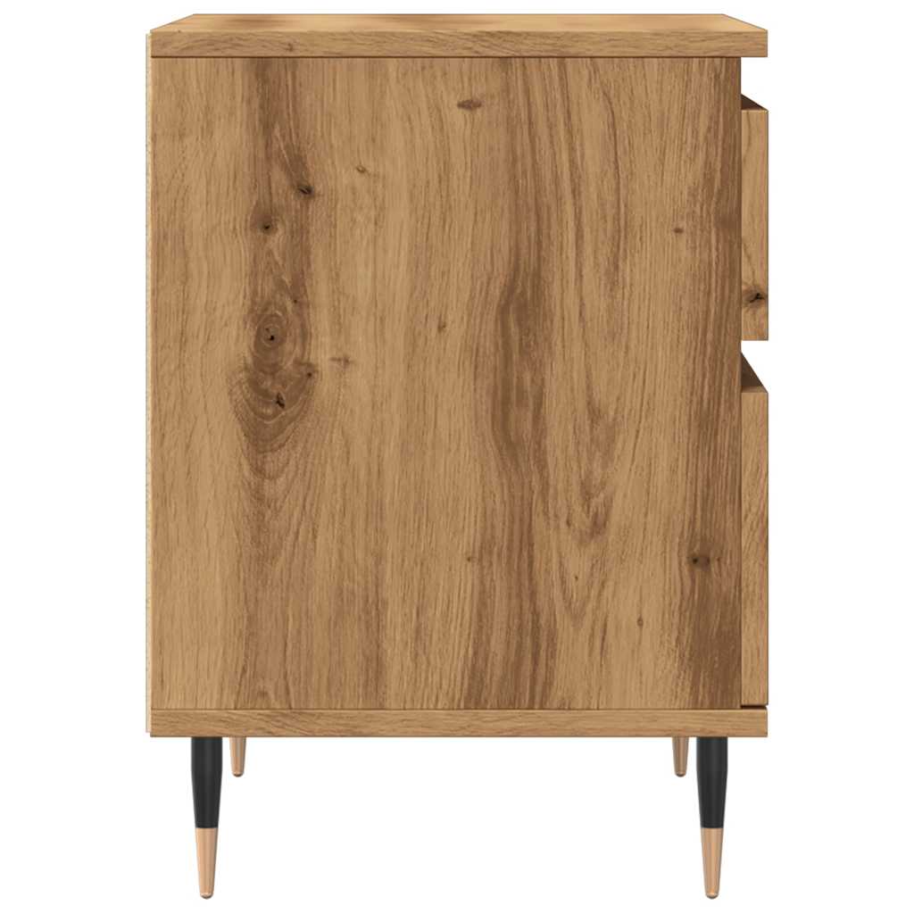 vidaXL Κομοδίνα 2 τεμ. τεχνίτης Δρυς 40 x 35 x 50 εκ. από Επεξεργ Ξύλο
