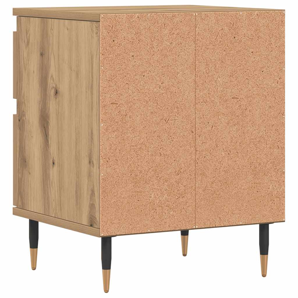 vidaXL Κομοδίνα 2 τεμ. τεχνίτης Δρυς 40 x 35 x 50 εκ. από Επεξεργ Ξύλο