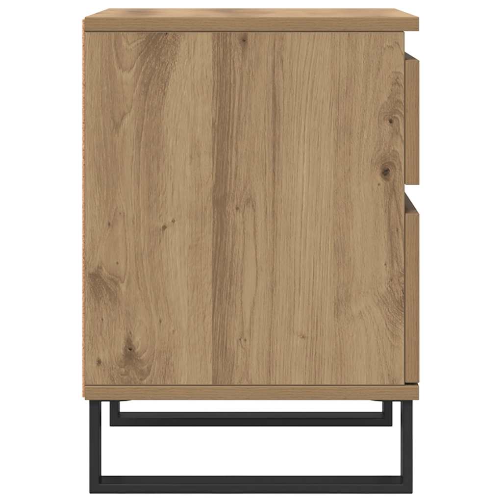 vidaXL Κομοδίνα 2 τεμ. τεχνίτης Δρυς 40 x 35 x 50 εκ. από Επεξεργ Ξύλο
