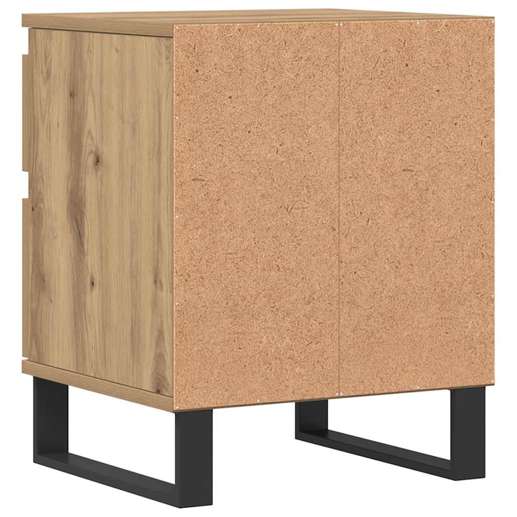 vidaXL Κομοδίνα 2 τεμ. τεχνίτης Δρυς 40 x 35 x 50 εκ. από Επεξεργ Ξύλο