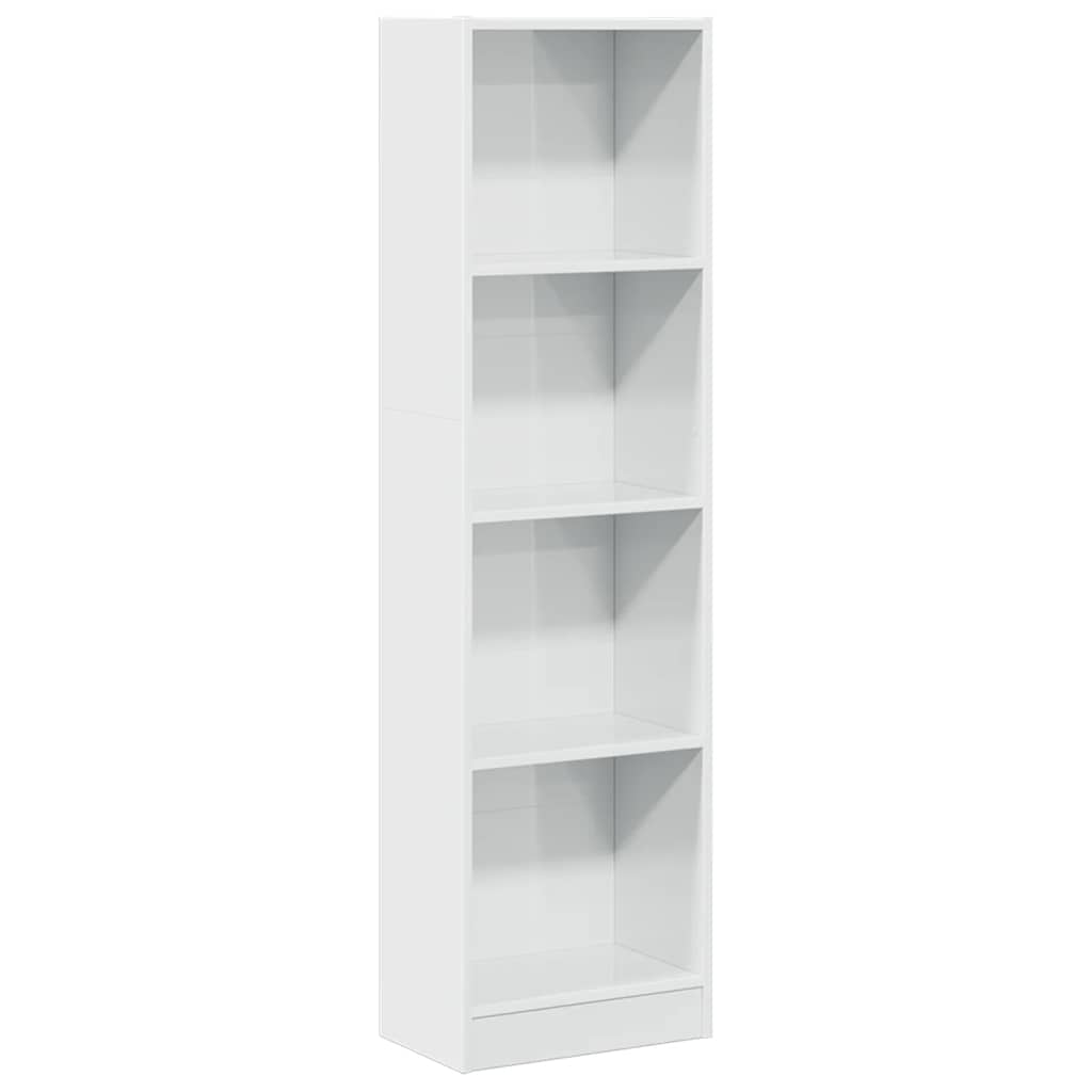 vidaXL Βιβλιοθήκη Γυαλιστερό Λευκό 40x24x143 εκ. Επεξεργασμένο Ξύλο