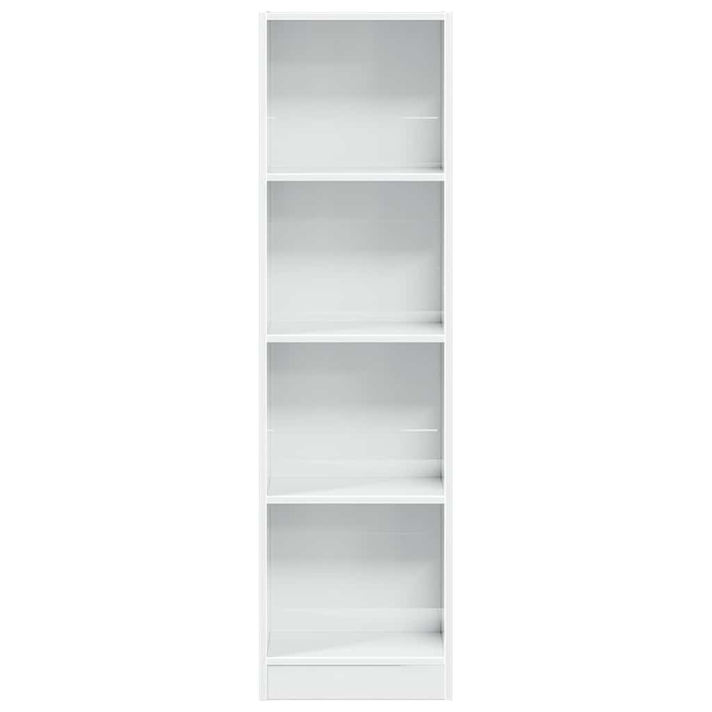 vidaXL Βιβλιοθήκη Γυαλιστερό Λευκό 40x24x143 εκ. Επεξεργασμένο Ξύλο