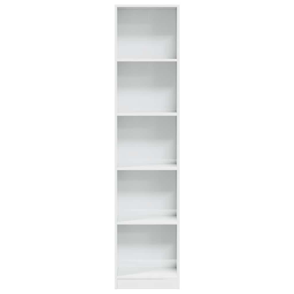 vidaXL Βιβλιοθήκη Γυαλιστερό Λευκό 40x24x176 εκ. Επεξεργασμένο Ξύλο