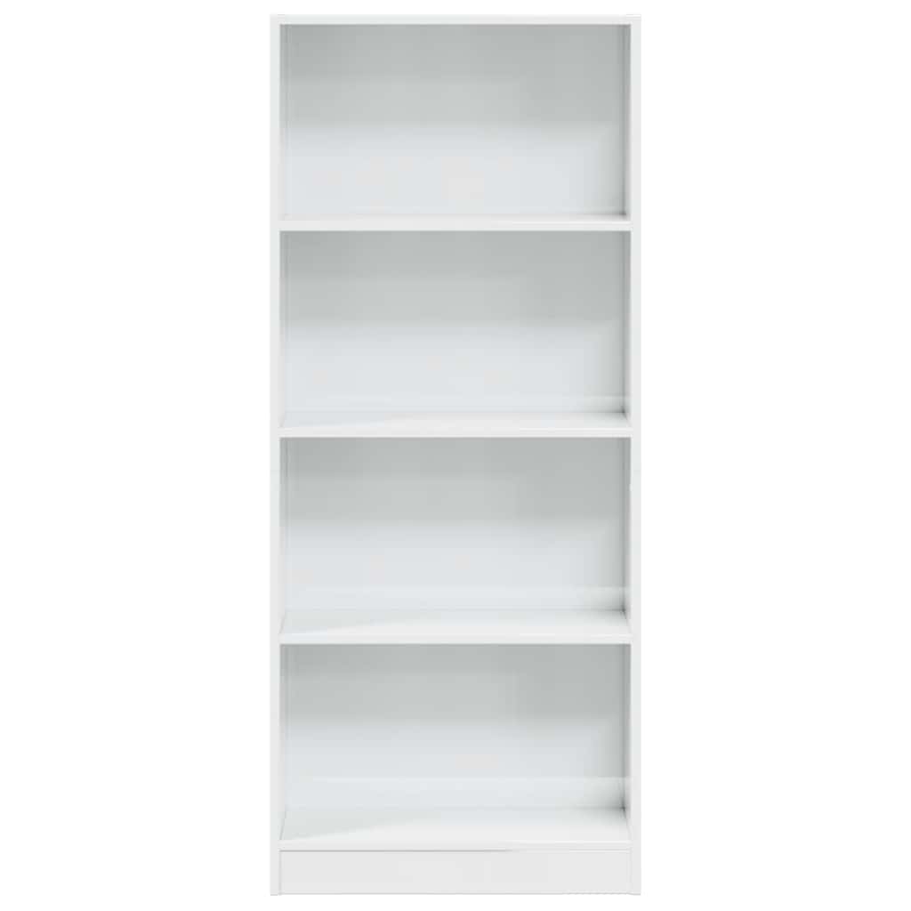 vidaXL Βιβλιοθήκη Γυαλιστερό Λευκό 60x24x143 εκ. Επεξεργασμένο Ξύλο