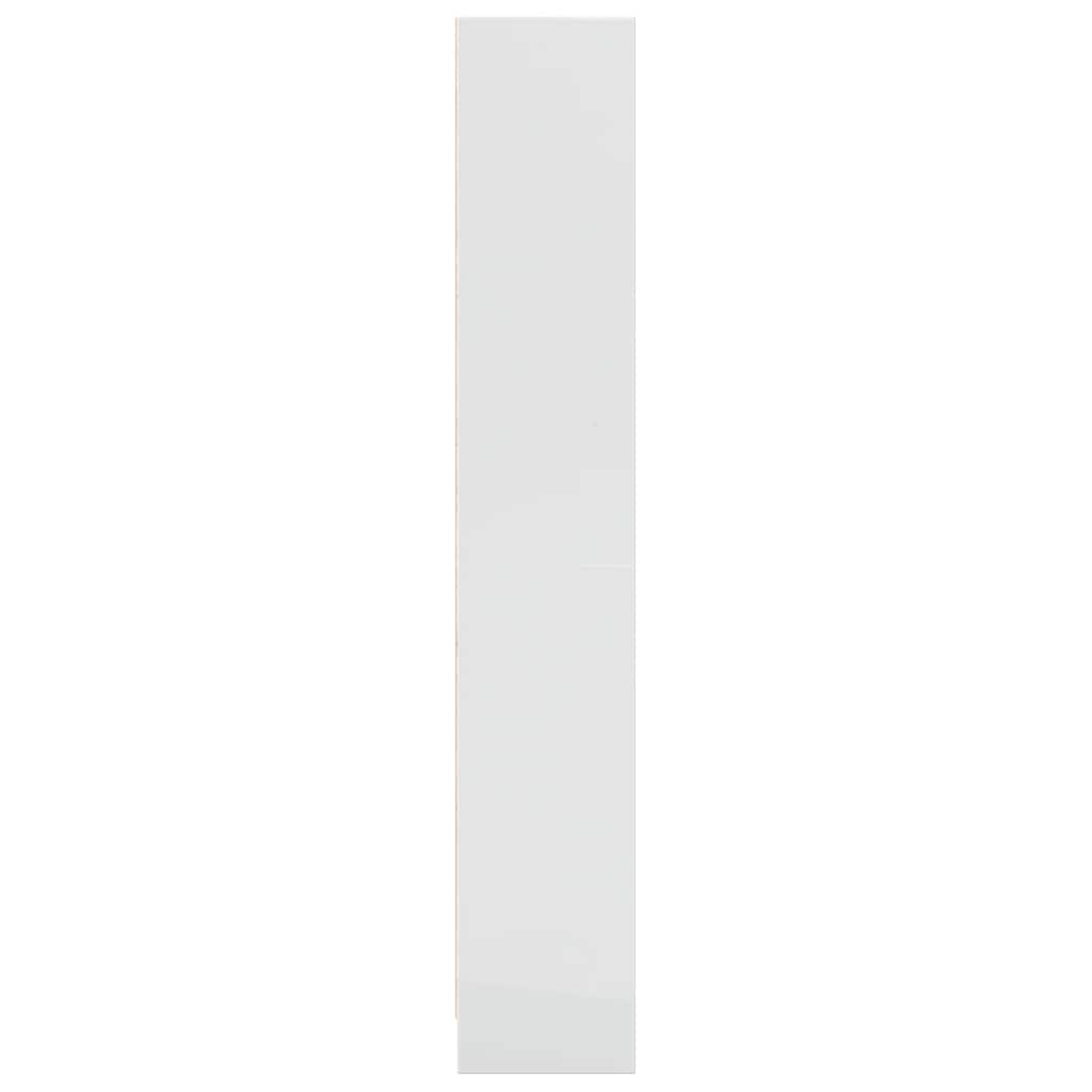vidaXL Βιβλιοθήκη Γυαλιστερό Λευκό 60x24x143 εκ. Επεξεργασμένο Ξύλο