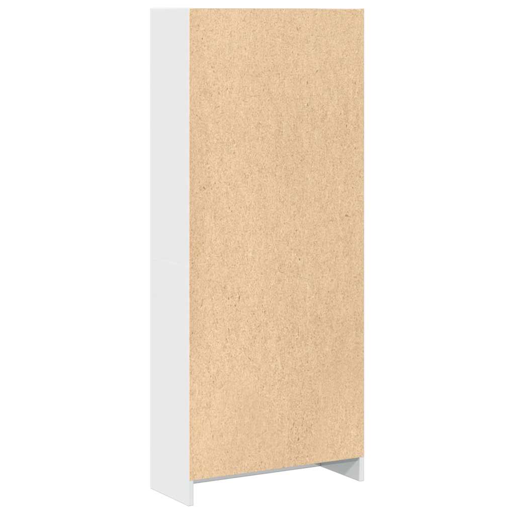 vidaXL Βιβλιοθήκη Γυαλιστερό Λευκό 60x24x143 εκ. Επεξεργασμένο Ξύλο