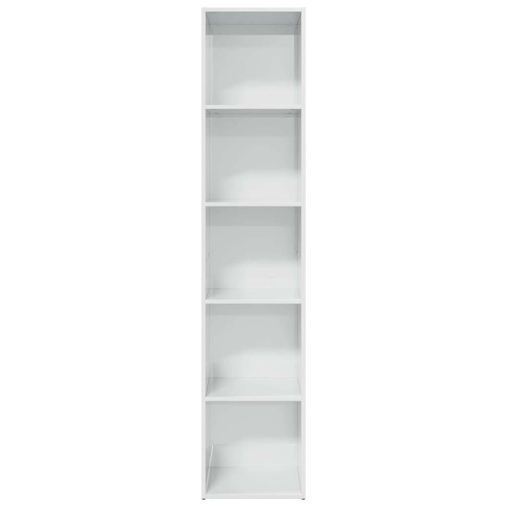 vidaXL Βιβλιοθήκη Γυαλιστερό Λευκό 40 x 30 x 189 εκ. από Επεξ.Ξύλο