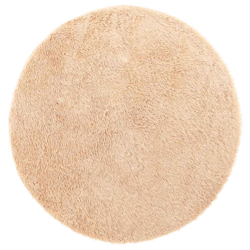 vidaXL Χαλί Shaggy με Ψηλό Πέλος NAVARRA Μπεζ 120x120 εκ. πολυεστέρας