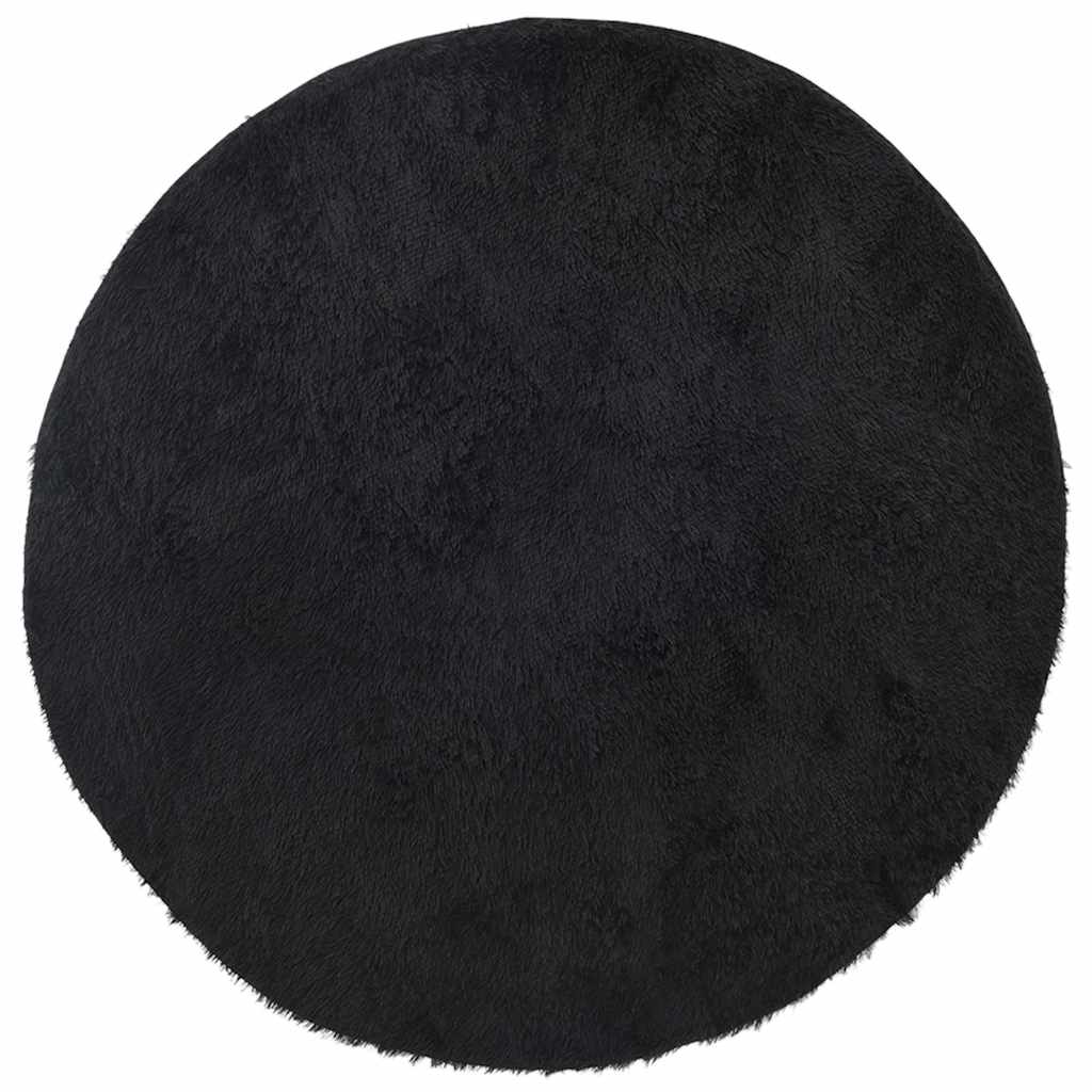 vidaXL Χαλί Shaggy με Ψηλό Πέλος NAVARRA Μαύρο 120x120 εκ. πολυεστέρας
