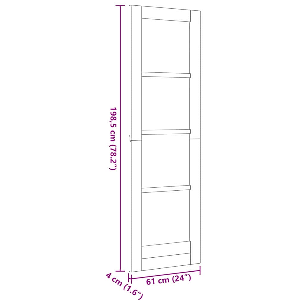 vidaXL Εσωτερική Πόρτα με Γυαλί "ORKDAL" 61x198,5x4 cm Στερεό Ξύλο Πεύκου