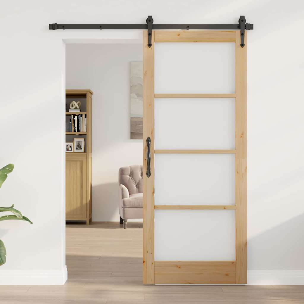 vidaXL Εσωτερική Πόρτα με Γυαλί "ORKDAL" 83x202x4 εκ. Μασίφ Ξύλο Πεύκου