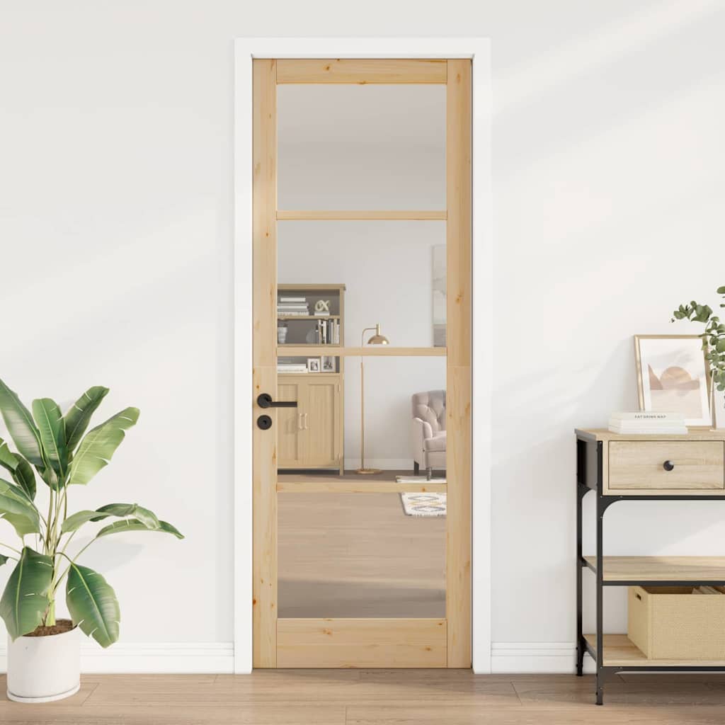 vidaXL Εσωτερική Πόρτα με Γυαλί "ORKDAL" 83x232x4 εκ. Στερεό Ξύλο Πεύκου