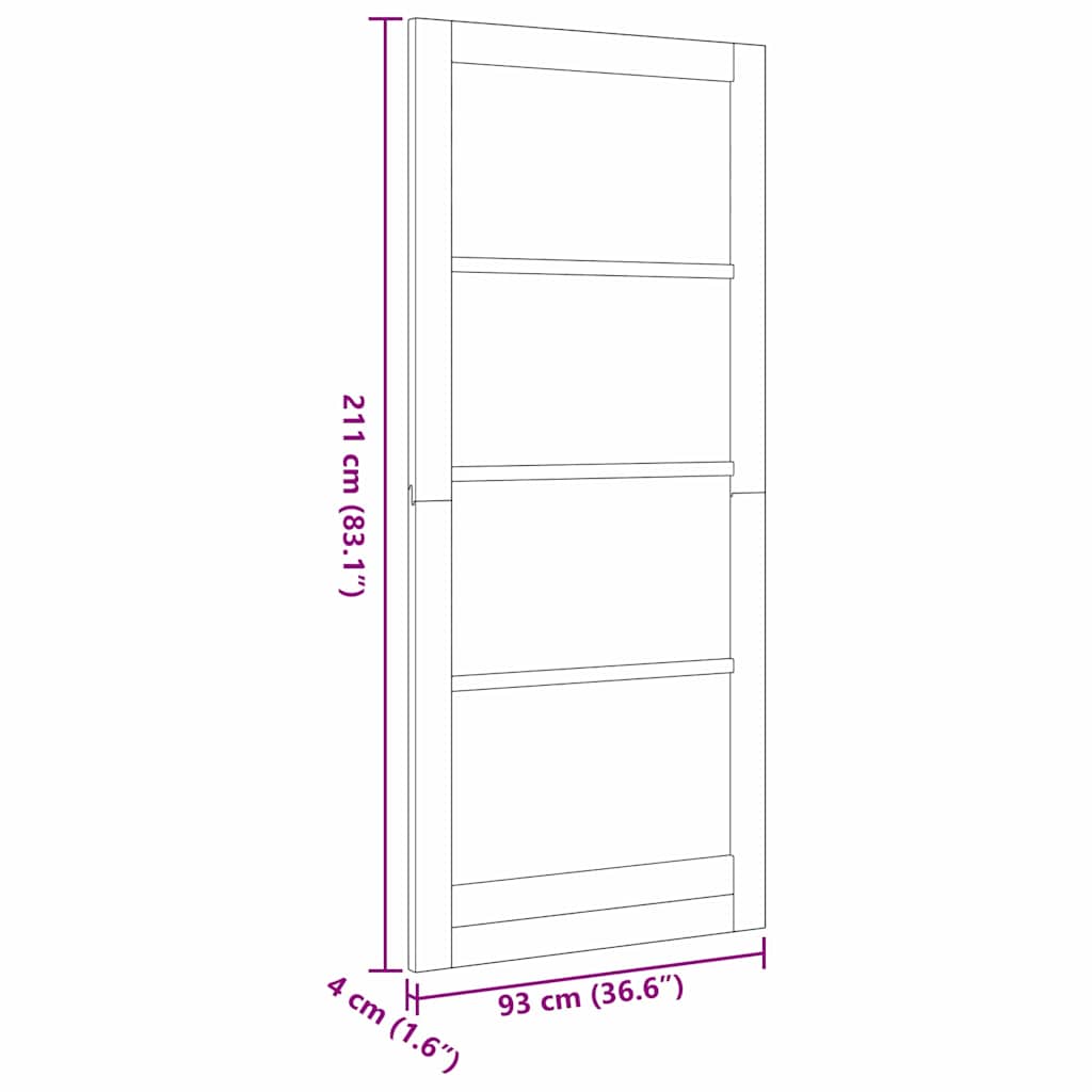 vidaXL Εσωτερική Πόρτα με Γυαλί "ORKDAL" 93x211x4 εκ Ξύλο Πεύκου