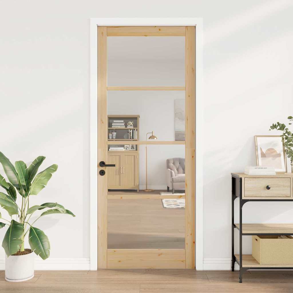 vidaXL Εσωτερική Πόρτα με Γυαλί "ORKDAL" 93x232x4 εκ Στερεό Ξύλο Πεύκου