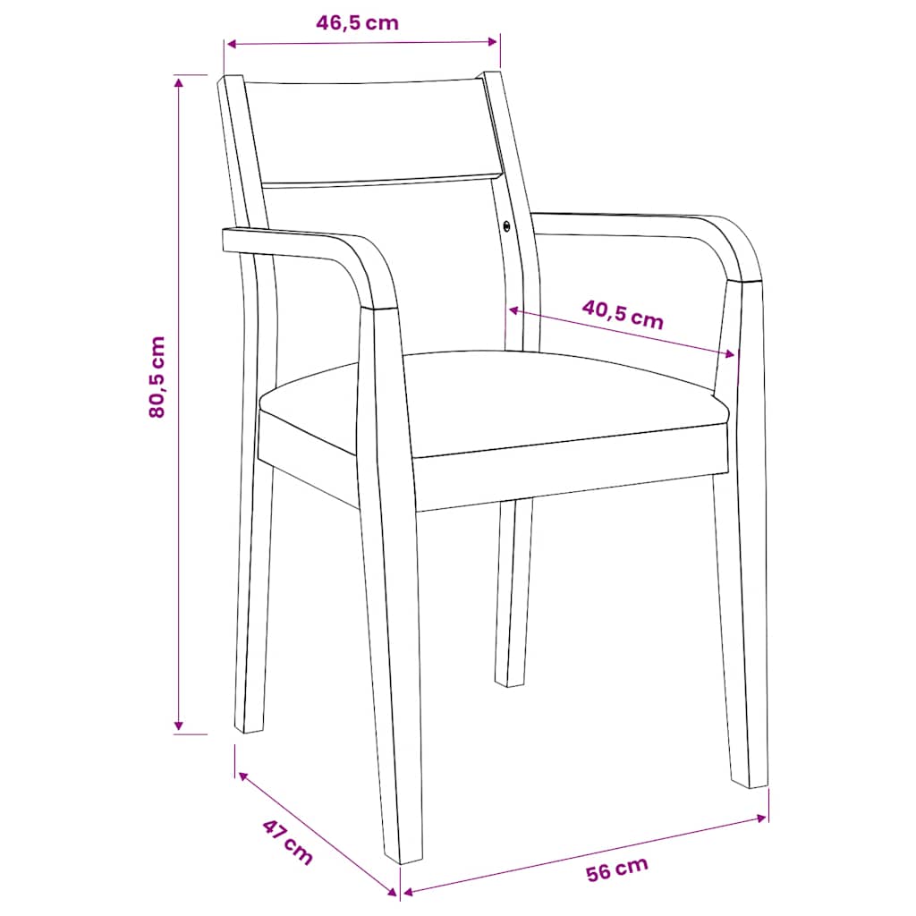 vidaXL Καρέκλες τραπεζαρίας με μαξιλάρια 2 τεμάχια Καφέ μασίφ ξύλο