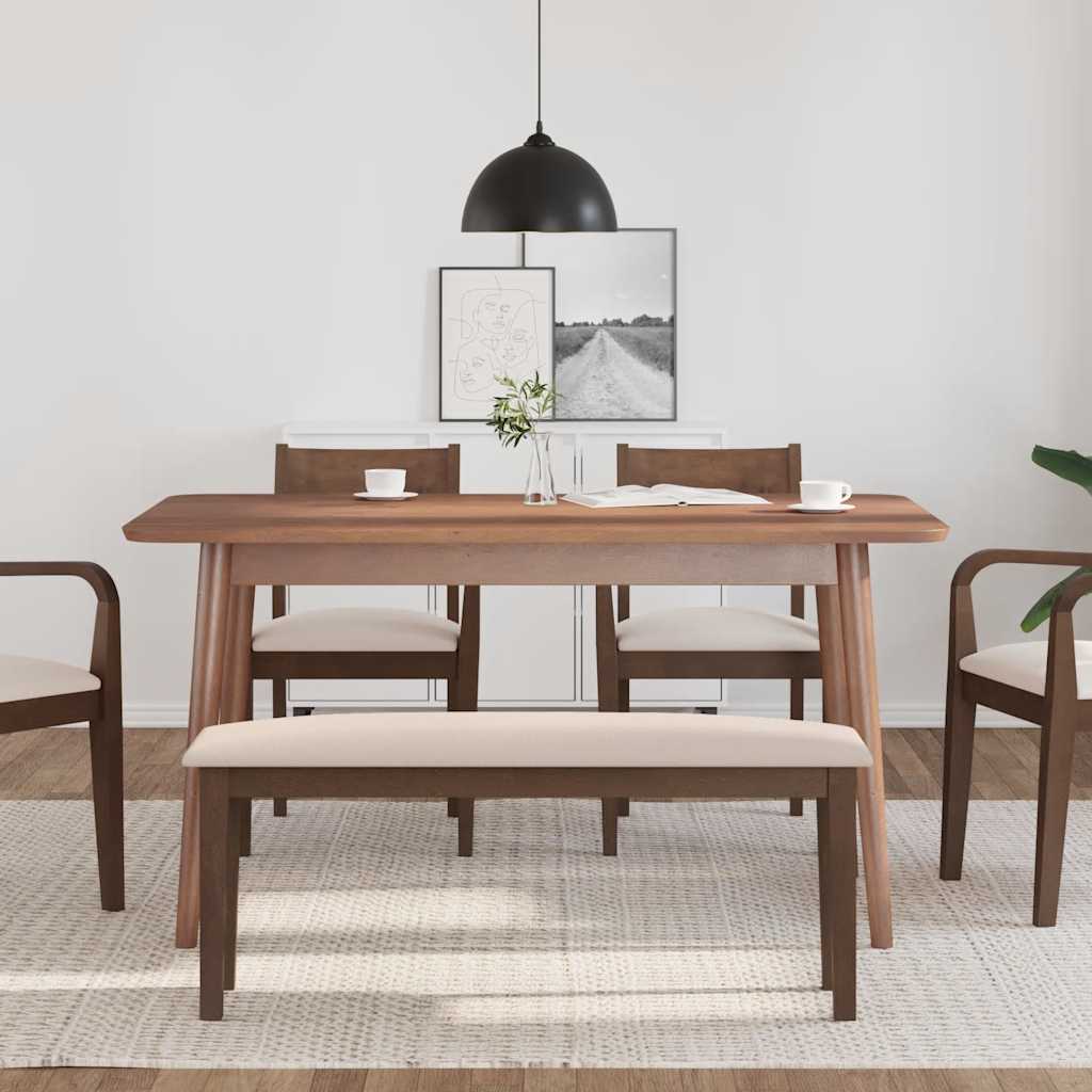 Πάγκος vidaXL 110 cm Καφέ μασίφ ξύλο καουτσούκ