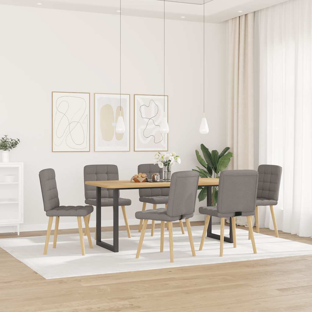 vidaXL Καρέκλες Τραπεζαρίας 6 τεμ. Χρώμα Taupe Υφασμάτινες