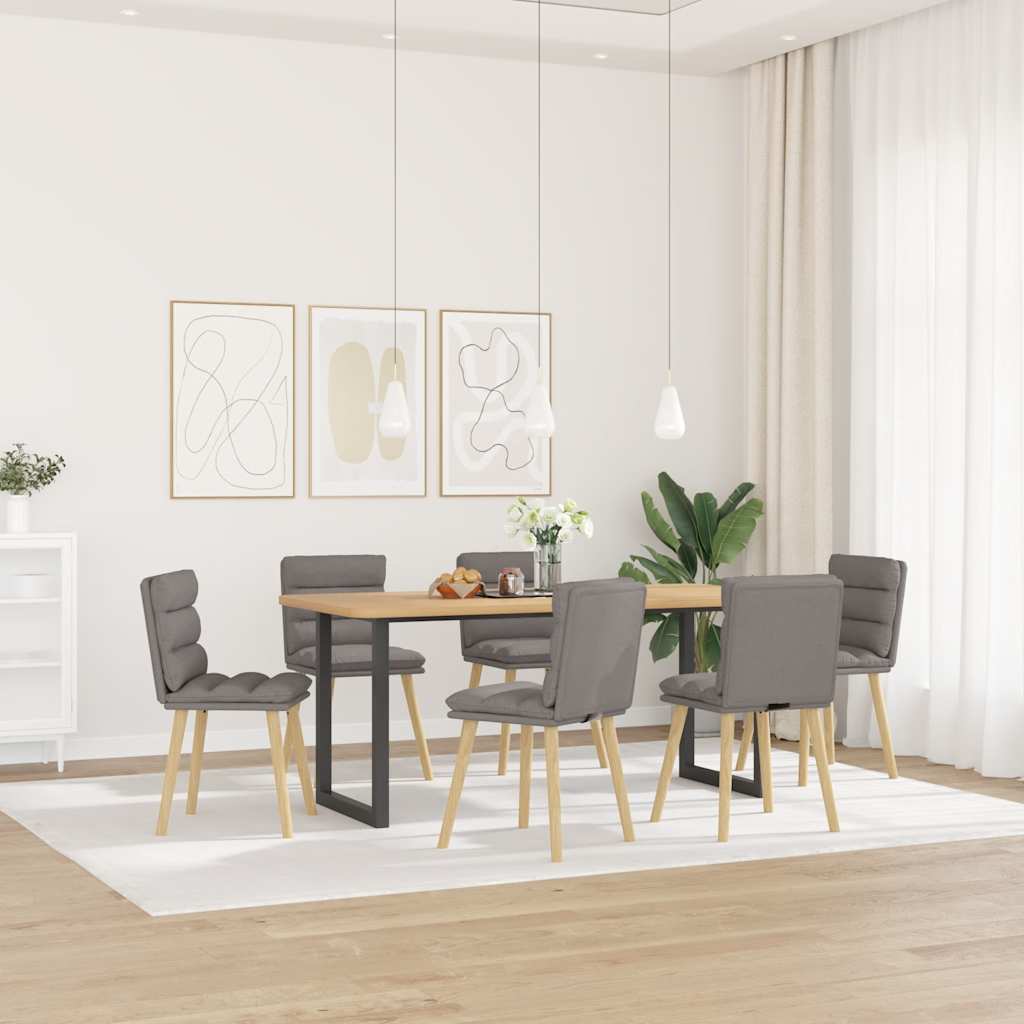 vidaXL Καρέκλες Τραπεζαρίας 6 τεμ. Χρώμα Taupe Υφασμάτινες