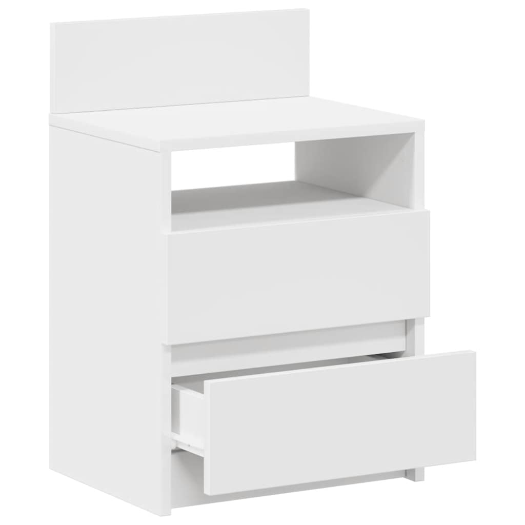 vidaXL Κομοδίνο με 2 συρτάρια Λευκό 40x33x60 cm