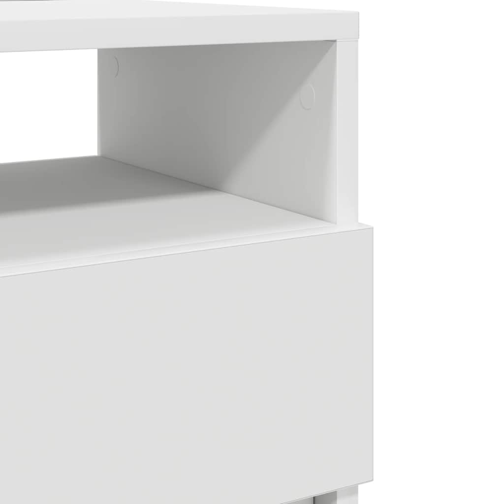 vidaXL Κομοδίνο με 2 συρτάρια Λευκό 40x33x60 cm