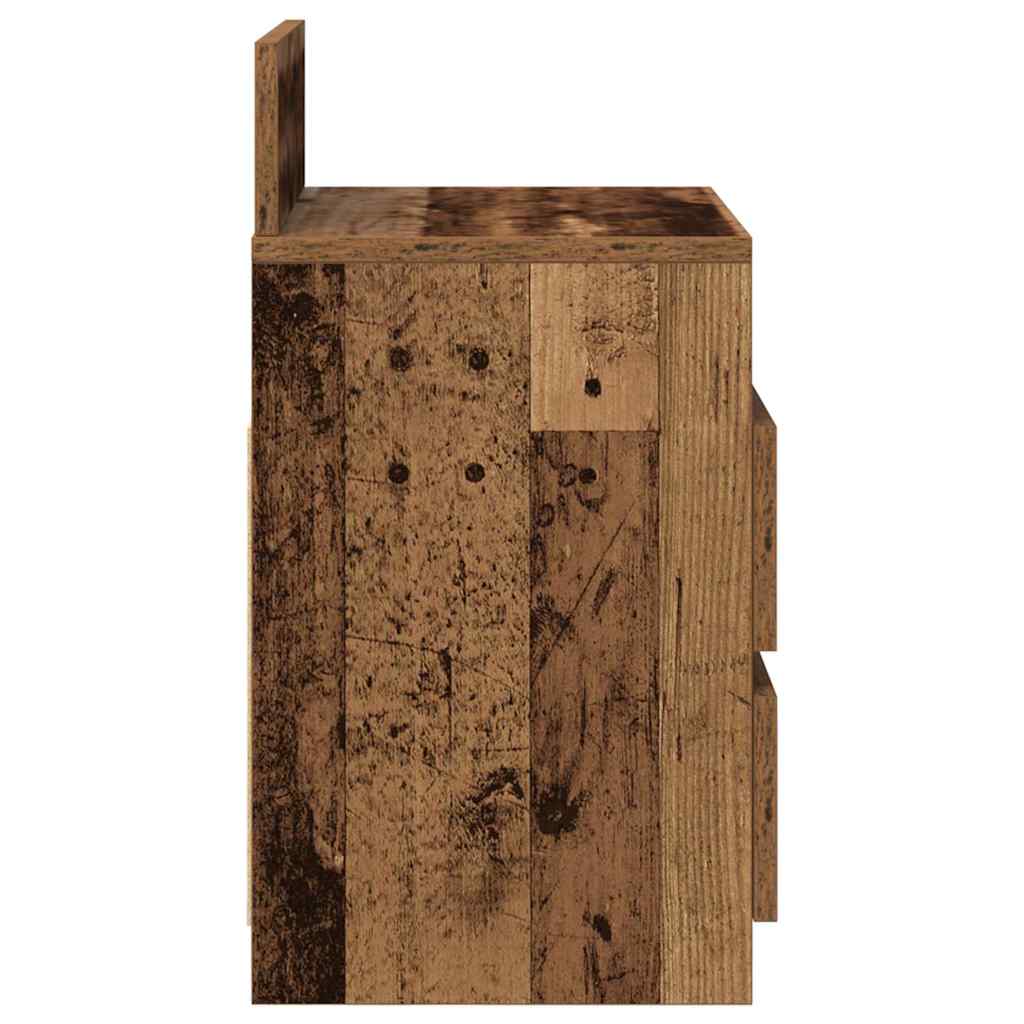 vidaXL Κομοδίνο με 2 συρτάρια Παλιό ξύλο 40x33x60 cm