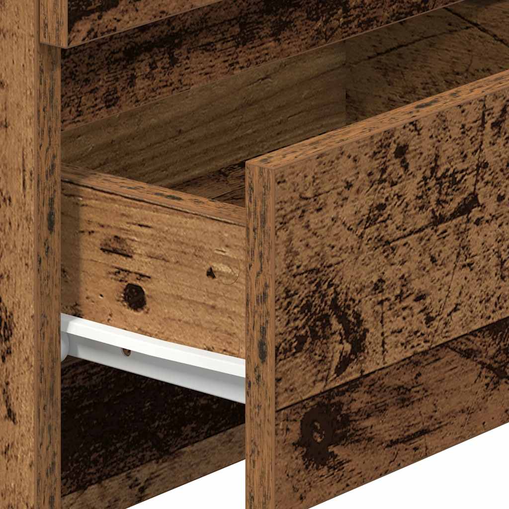 vidaXL Κομοδίνο με 2 συρτάρια Παλιό ξύλο 40x33x60 cm