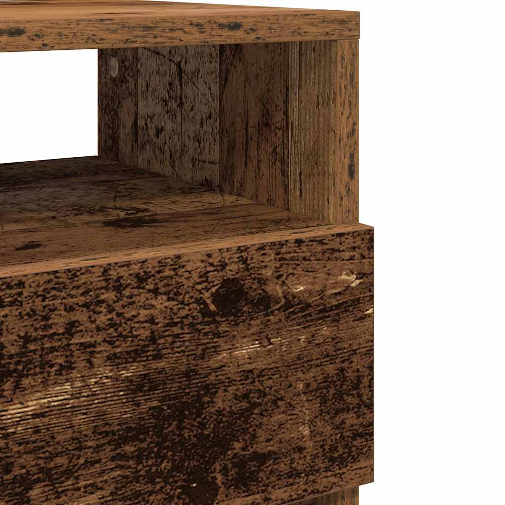 vidaXL Κομοδίνο με 2 συρτάρια Παλιό ξύλο 40x33x60 cm