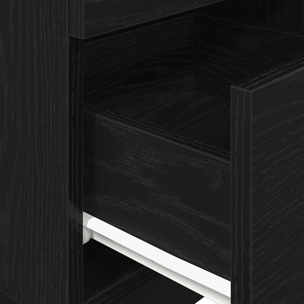 vidaXL Κομοδίνο με 2 συρτάρια mαύρο 36x36x68 cm