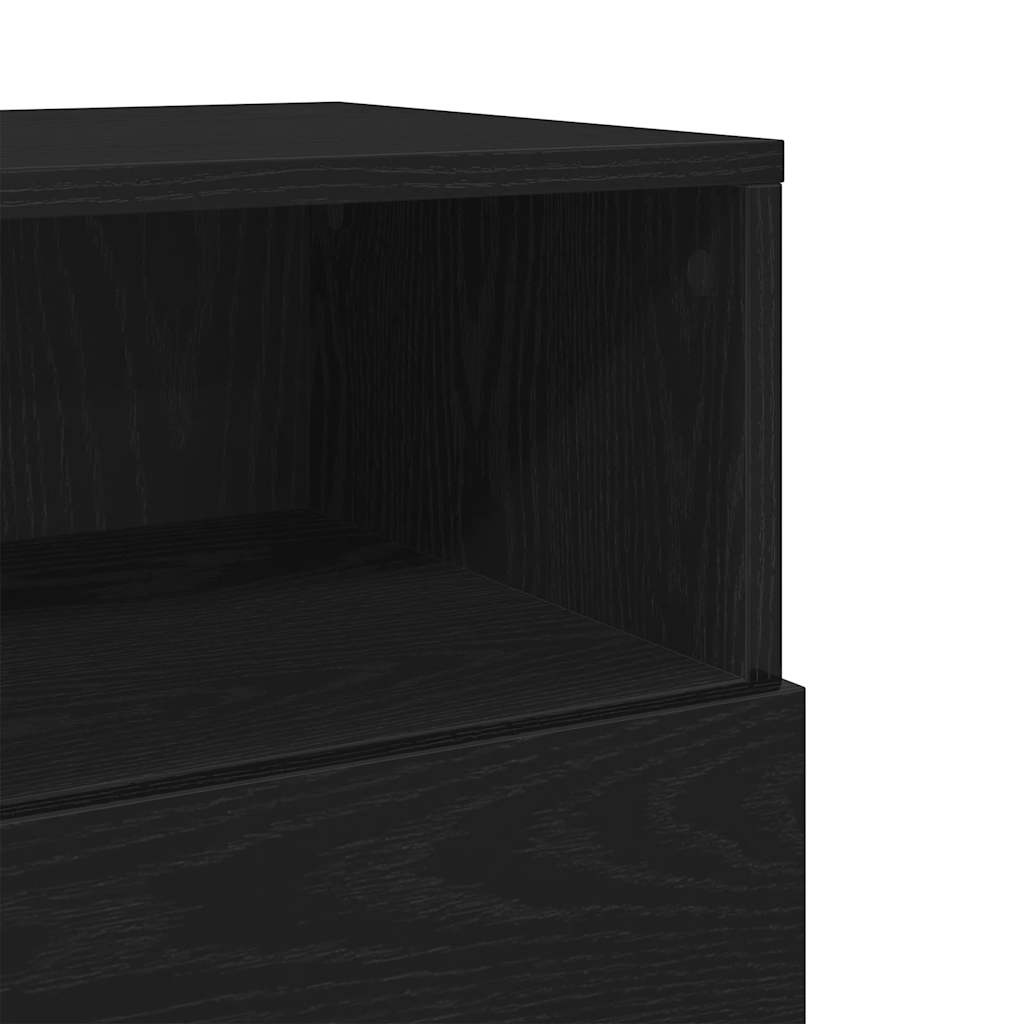 vidaXL Κομοδίνο με 2 συρτάρια mαύρο 36x36x68 cm