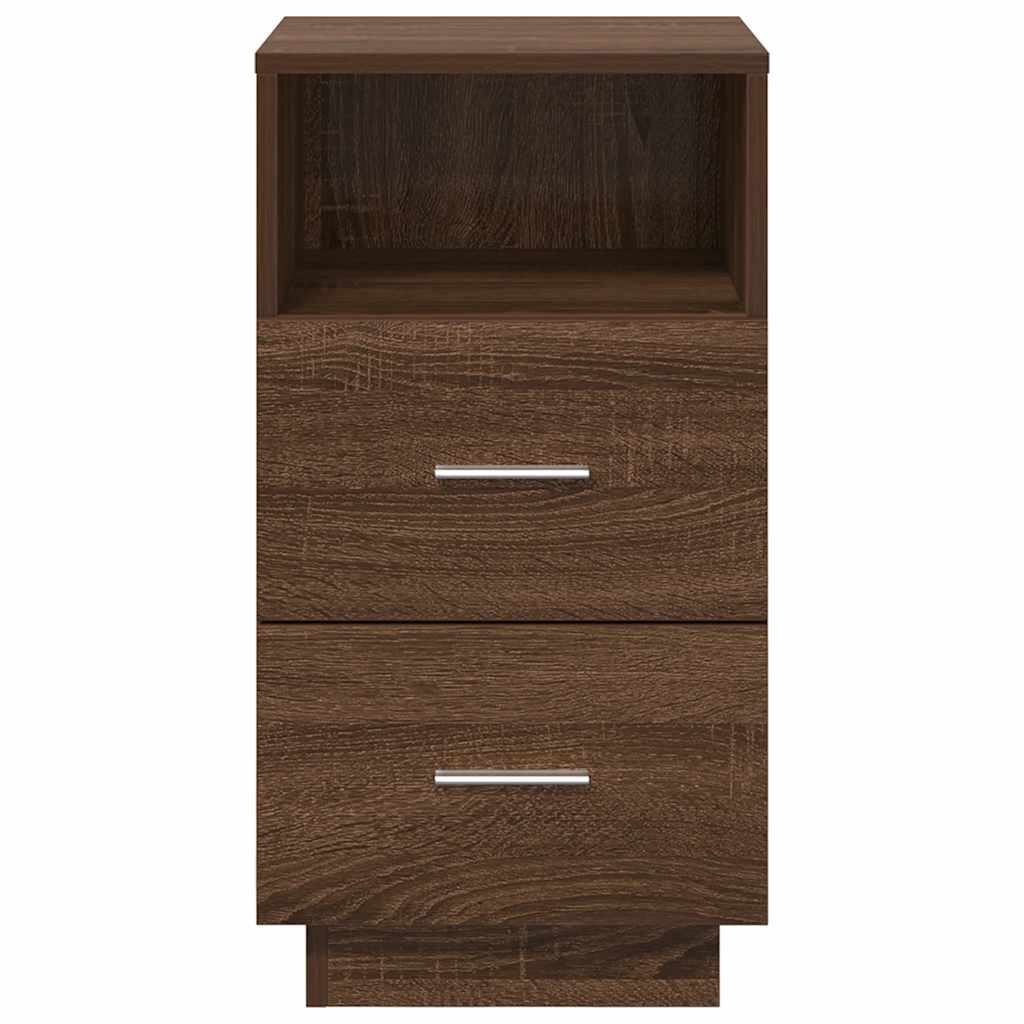 vidaXL Κομοδίνα 2 τμχ με 2 συρτάρια Καφέ Δρυς 36x36x68 εκ.